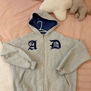 Adika Blue and White Fleece-Lined Jacket
